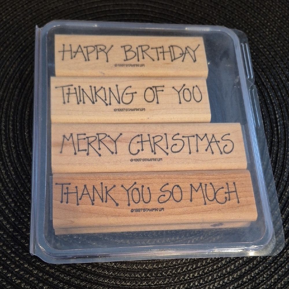 STAMPIN' UP! Retired 1997 'Greetings 4 You' Stamp Set, Set of 4 Stamps